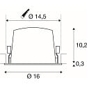 SLV ceiling recessed luminaire NUMINOS� XL suitable for VDU workstation IP20, black, white dimmable