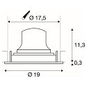 SLV ceiling recessed luminaire NUMINOS� MOVE XL round, suitable for VDU workstation IP20, black, lacquered dimmable