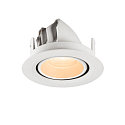 SLV Plafondinbouwarmatuur NUMINOS� GIMBLE XS rond, geschikt voor beeldschermwerkstations IP20, wit, gelakt dimbaar