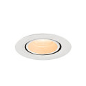SLV Plafondinbouwarmatuur NUMINOS� GIMBLE XS rond, geschikt voor beeldschermwerkstations IP20, wit, gelakt dimbaar
