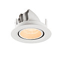 SLV Plafondinbouwarmatuur NUMINOS� GIMBLE XS rond, geschikt voor beeldschermwerkstations IP20, wit, gelakt dimbaar
