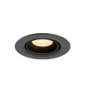 SLV ceiling recessed luminaire NUMINOS� GIMBLE XS round, suitable for VDU workstation IP20, black, lacquered dimmable