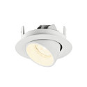 SLV Plafondinbouwarmatuur NUMINOS� GIMBLE XS rond, geschikt voor beeldschermwerkstations IP20, wit, gelakt dimbaar