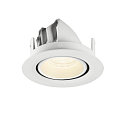 SLV Plafondinbouwarmatuur NUMINOS� GIMBLE XS rond, geschikt voor beeldschermwerkstations IP20, wit, gelakt dimbaar