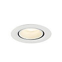SLV ceiling recessed luminaire NUMINOS� GIMBLE XS round, suitable for VDU workstation IP20, white, lacquered dimmable