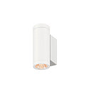 SLV Wandarmatuur voor buitenshuis HELIA PRO S UP/DOWN cilindrisch IP65, wit, gelakt 