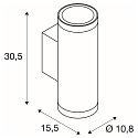 outdoor wall luminaire HELIA PRO L UP/DOWN cylindrical IP65, anthracite, lacquered dimmable