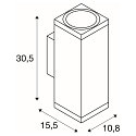 SLV Wandarmatuur voor buitenshuis THEO PRO L SINGLE hoekig IP65, wit, gelakt 