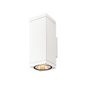 SLV outdoor wall luminaire THEO PRO L UP/DOWN square IP65, white, lacquered dimmable