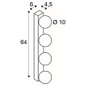 SLV Spiegelarmatuur SUN MIRROR QUAD met schakelknop IP44, zwart, gelakt 