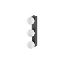 SLV Spiegelarmatuur SUN MIRROR TRIPLE met schakelknop IP44, zwart, gelakt 