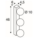 SLV Spiegelarmatuur SUN MIRROR TRIPLE met schakelknop IP44, zwart, gelakt 