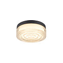 Wand- en plafondarmatuur CYFT WAVE XL IP65, zwart, gelakt dimbaar