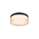 SLV Wand- en plafondarmatuur CYFT WAVE XL IP65, zwart, gelakt dimbaar