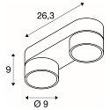 SLV Wand- en plafondarmatuur KALU 2.0 DOUBLE PHASE 2-vlams, UGR < 19, cardanisch draaien IP20, wit dimbaar