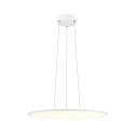 SLV pendant luminaire PANEL 60 round, suitable for VDU workstation IP20, white dimmable