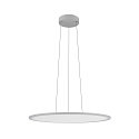 SLV pendant luminaire PANEL 60 round, suitable for VDU workstation IP20, grey dimmable