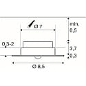 SLV Plafondinbouwarmatuur P-LIGHT rond IP20, wit 