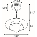 SLV Pendelarmatuur SEJERO E27 IP65, beige dimbaar