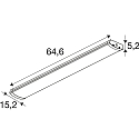 SLV Lichtbalk BATTEN FLAT P 600 27 830/840/850 ML, DALI2 WH IP44, wit dimbaar 12W 1505lm 3000|5000K CRI 80-89 6.46cm