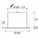 SLV Plafondinbouwarmatuur UNIVERSAL DOWNLIGHT FIX met omslag IP65, zwart dimbaar