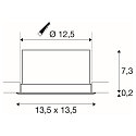 SLV VERLUX, Recessed luminaire, LED, 3000K, matt white, 13,5x13,5 cm, 20W