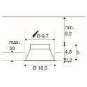 SLV Recessed luminaire HORN-T GU10, 1xGU10, 230V, Clip springs, black