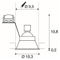 Recessed luminaire HORN-O, 1xGU10, 230V, Clip springs, black