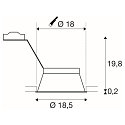 Inbouwarmatuur HORN-T QPAR111 GU10, zwart max. 75W