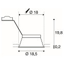 SLV Recessed luminaire HORN-T QPAR111, GU10, 230V, white