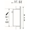 Inbouwarmatuur FRAME CURVE LED, wit 1W 90lm 3000K CRI >80