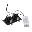 Plafondinbouwarmatuur NEW TRIA 2 DL SQUARE SET hoekig, wit