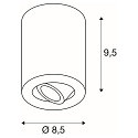 SLV Ceiling luminaire TRILEDO ROUND CL Surface mount luminaire Downlight, LED, 6W, 38�, 3000K, incl. driver, white