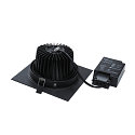 Plafondinbouwarmatuur NEW TRIA DL SET hoekig, zwart dimbaar