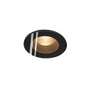 Plafondinbouwarmatuur PATTA-F ROUND rond, stijf, set terug IP65 / IP20, zwart dimbaar