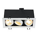 SLV Ceiling recessed spot KADUX 3 GU10 Downlight, 3xGU10, 230V, Clip springs, white