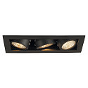 SLV LED Ceiling recessed spot KADUX Triple, 3x6,2W, COB LED, 3000K, 38�, incl. Driver, Clip springs, black