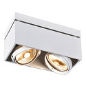 Plafondarmatuur KARDAMOD SURFACE SQUARE ES111 hoekig, dubbel GU10, wit