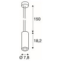 LED Pendant luminaire SUPROS 78 LED, round, 9W, 60�, 3000K, black