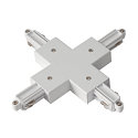 X-coupler for 1-Phase High Voltage track, mounted version, white