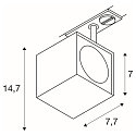 1-fase spot ALTRA DICE hoekig, Incl. 1-fase adapter GU10, wit