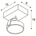 SLV Wall luminaire KALU 1 QPAR111 Ceiling luminaire, ES111, max. 75W, alu brushed