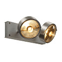 SLV Spot KALU CW dubbel GU10 IP20, aluminium geborsteld dimbaar