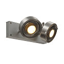 SLV Spot KALU CW dubbel GU10 IP20, aluminium geborsteld dimbaar