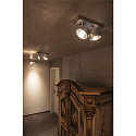 SLV Spot KALU CW dubbel GU10 IP20, aluminium geborsteld dimbaar