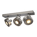 SLV Spot KALU CW triple GU10 IP20, aluminium geborsteld dimbaar