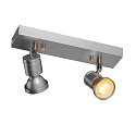SLV Spot ASTO 2 GU10, aluminium geborsteld