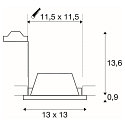 SLV Inbouwarmatuur PLASTRA hoekig GU10, wit max. 35W