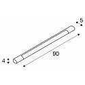SLV Wandarmatuur TRUKKO 90 IP44, chroom, wit