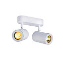 SLV Wall-/Ceiling spot  ENOLA B DOUBLE SPOT, 2-heads, 2x GU10 QPAR51,  rotatable, swivelling, aluminium, white